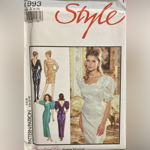 VTG 99’s Style Sewing Pattern 1993?Misses Sz 6-16 Evening Cocktail - Picture 3 of 5